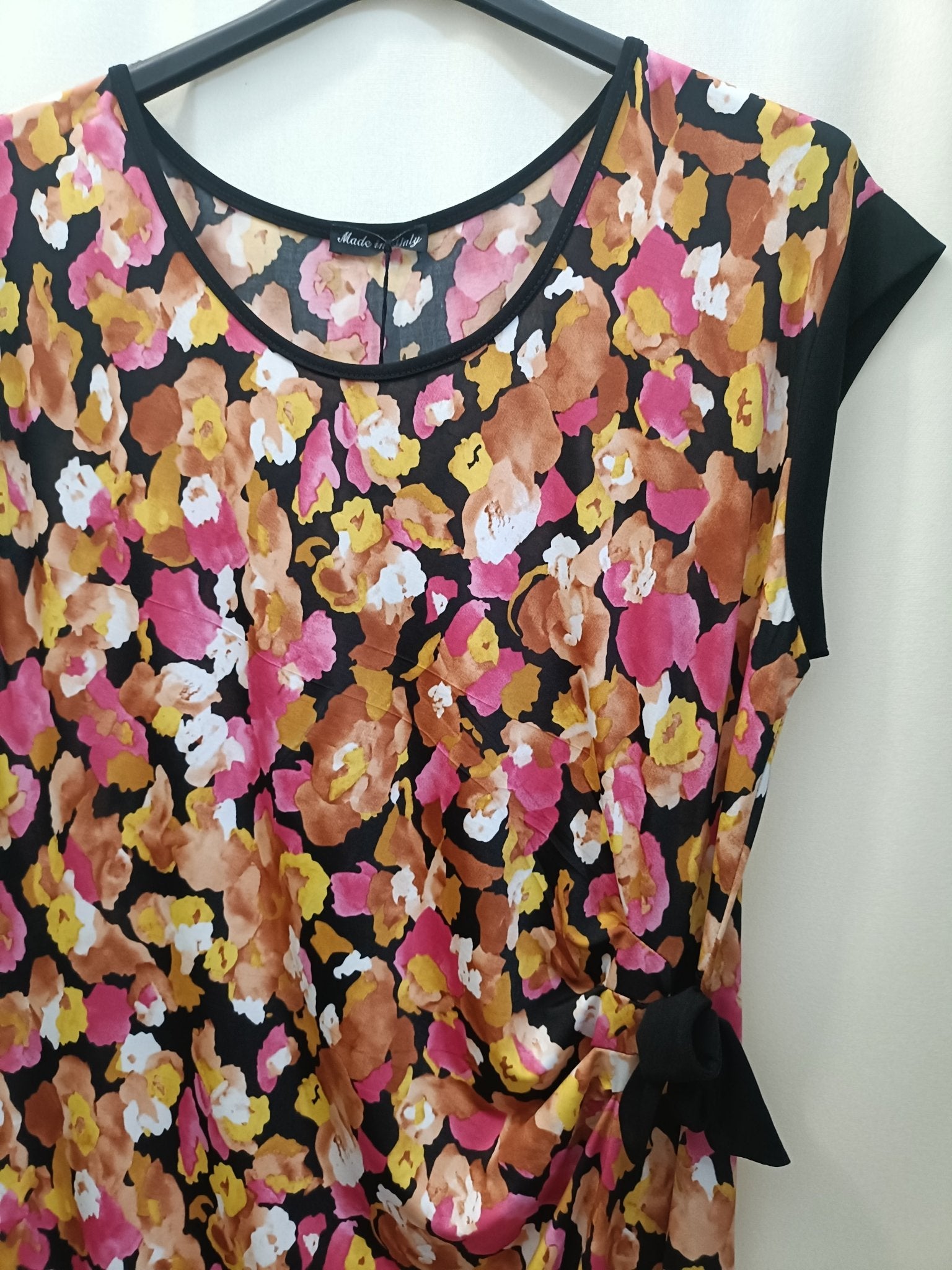 Abito Provenza con laccio fresco in viscosa elasticizzata vestibilità L 4XL taglie comode - Prima Fila Moda Curvy
