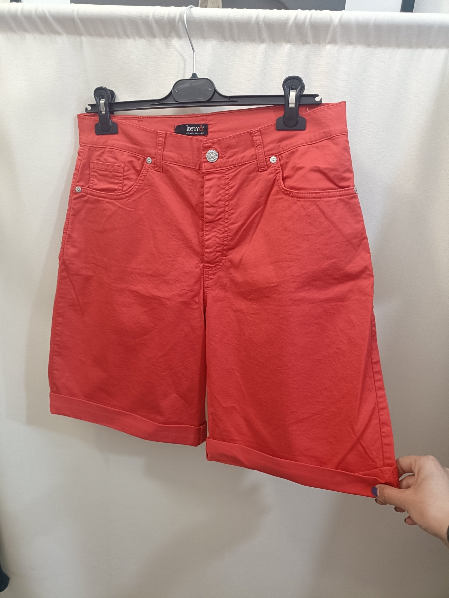 Bermuda in cotone con bottone e passanti - Prima Fila Moda Curvy