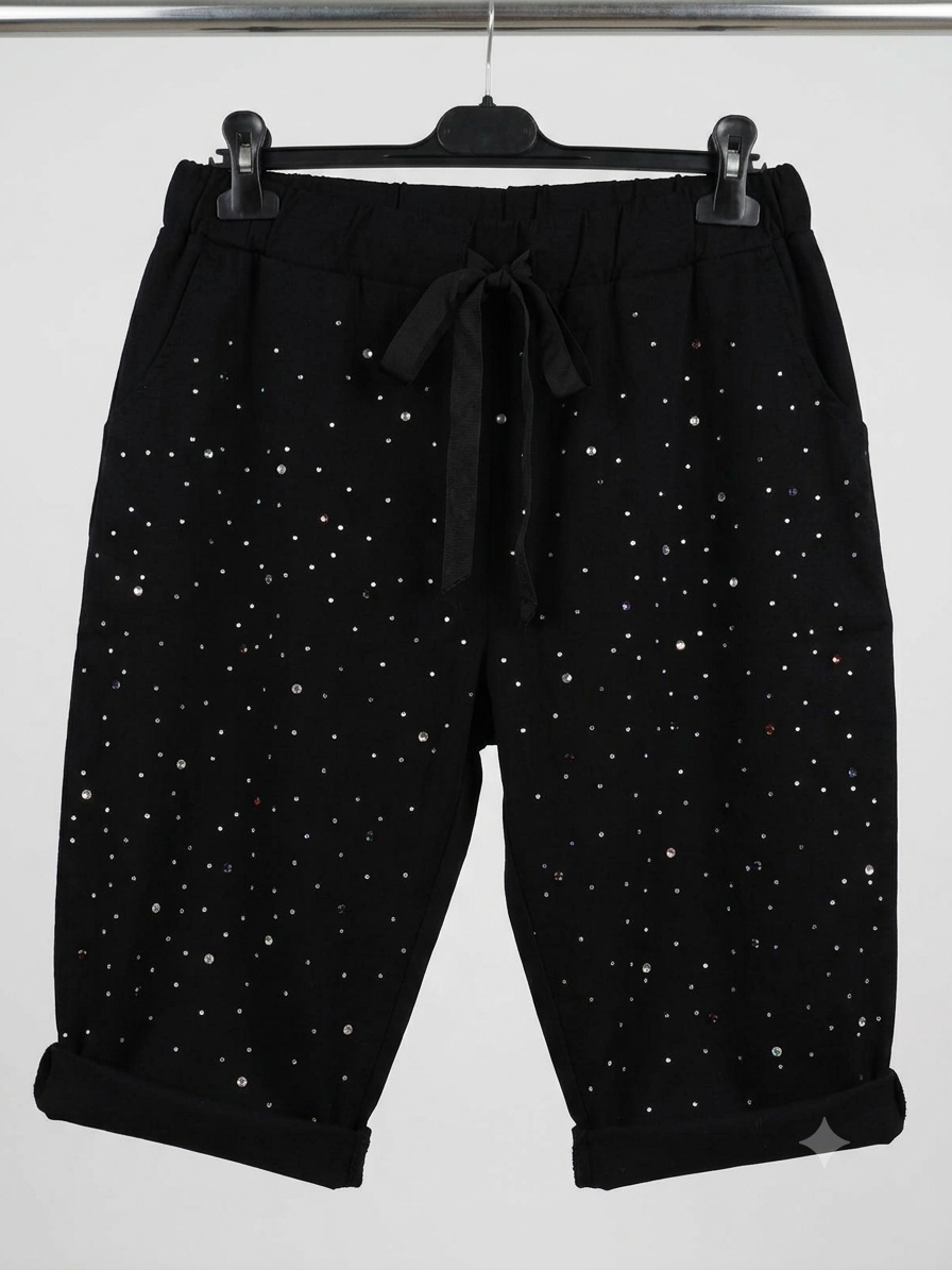 Pantaloncino curvy bermuda taglie comode con Strass