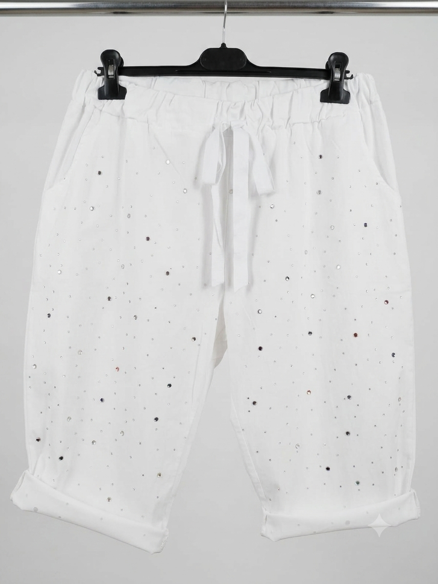 Pantaloncino curvy bermuda taglie comode con Strass
