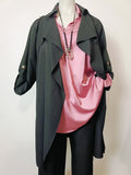 Blusa curvy raso rosa - Prima Fila Moda Curvy
