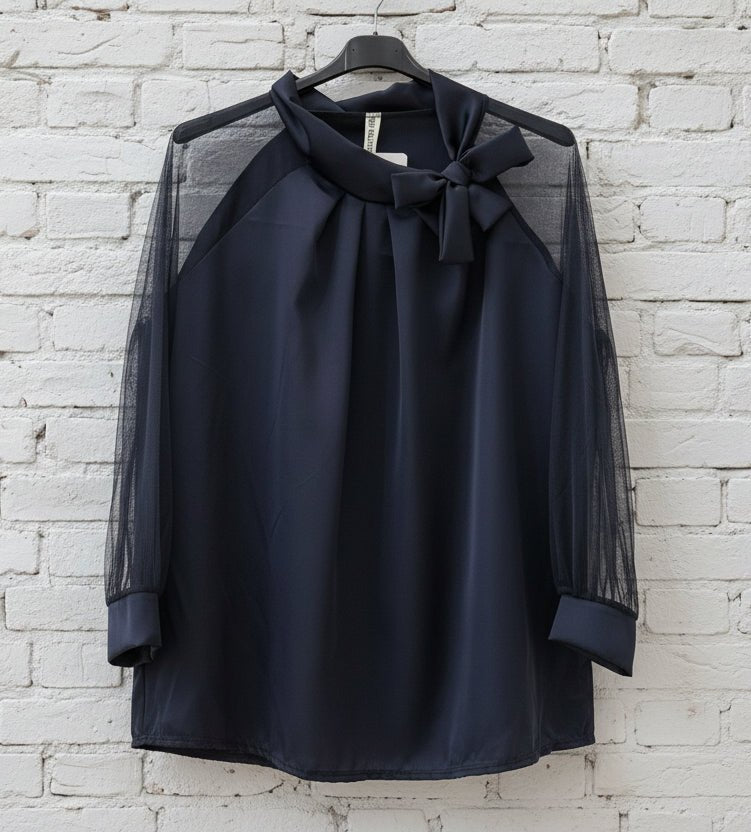Blusa maniche tulle curvy - Prima Fila Moda Curvy