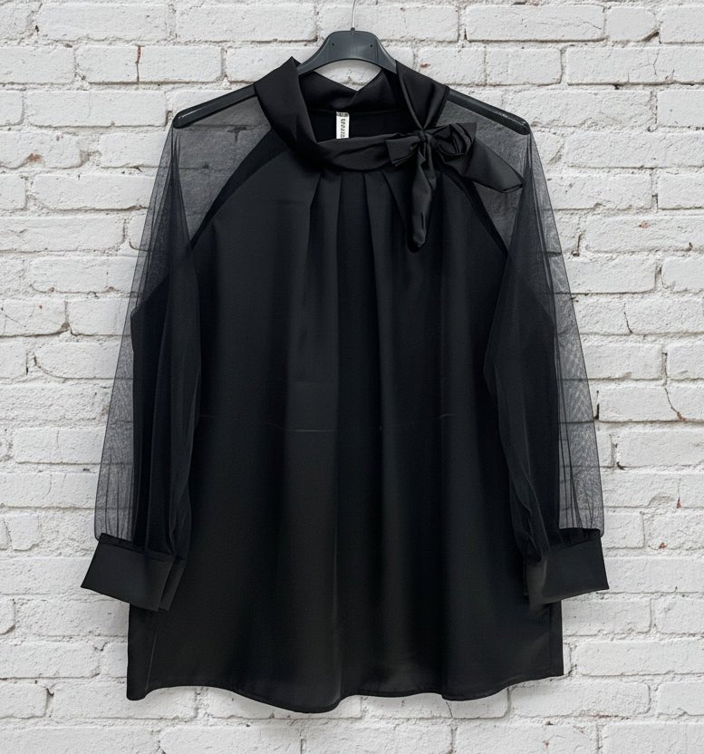 Blusa maniche tulle curvy - Prima Fila Moda Curvy