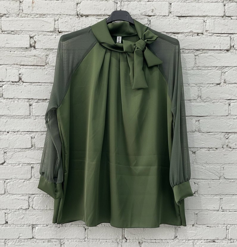 Blusa maniche tulle curvy - Prima Fila Moda Curvy