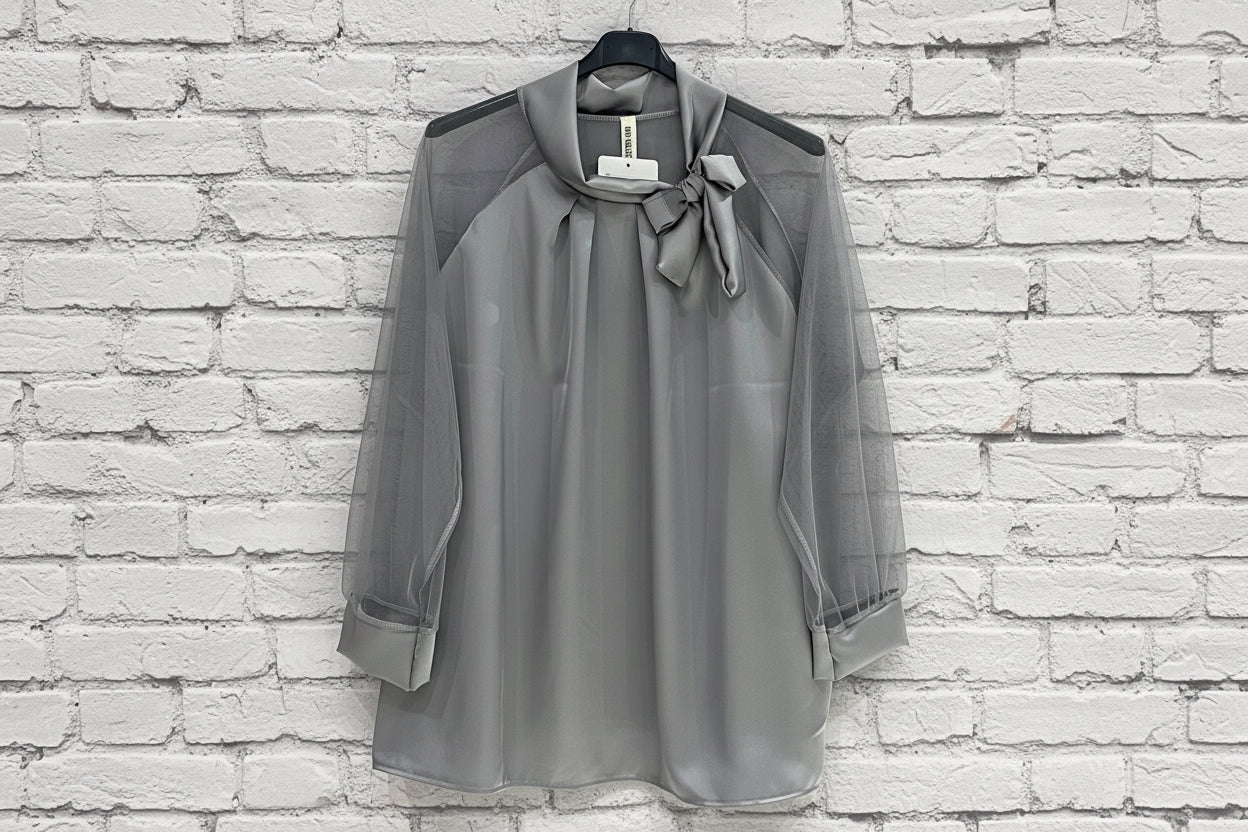 Blusa maniche tulle curvy - Prima Fila Moda Curvy