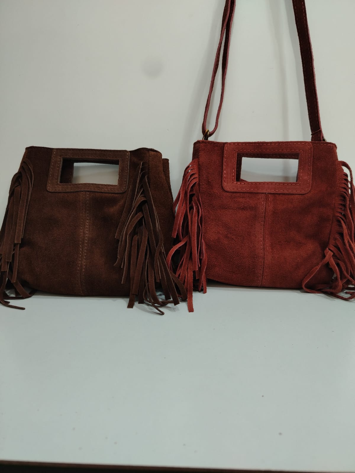 Borsa A Mano e Tracolla in vera pelle scamosciata - Prima Fila Moda Curvy