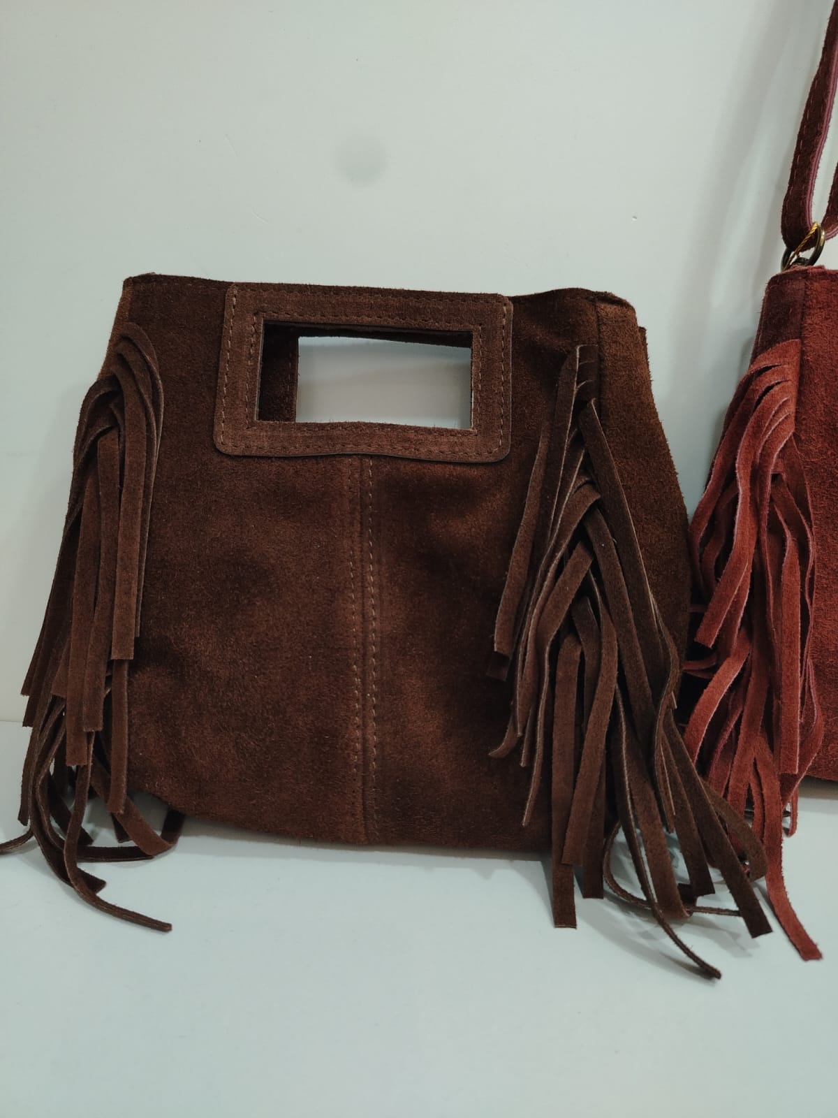 Borsa A Mano e Tracolla in vera pelle scamosciata - Prima Fila Moda Curvy