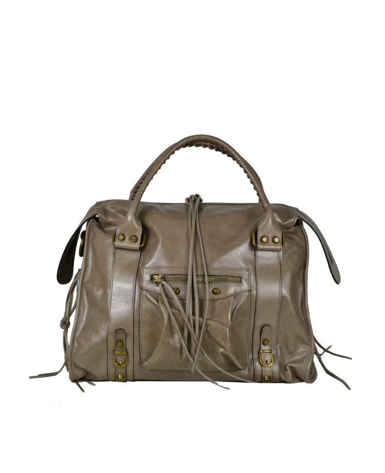 Borsa in vera pelle liscia con tracolla