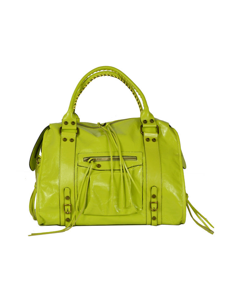 Borsa in vera pelle liscia con tracolla