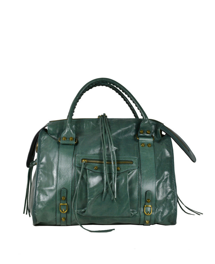 Borsa in vera pelle liscia con tracolla