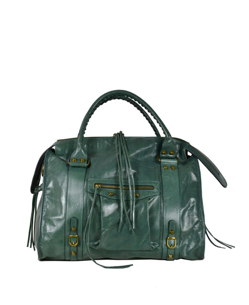 Borsa in vera pelle liscia con tracolla