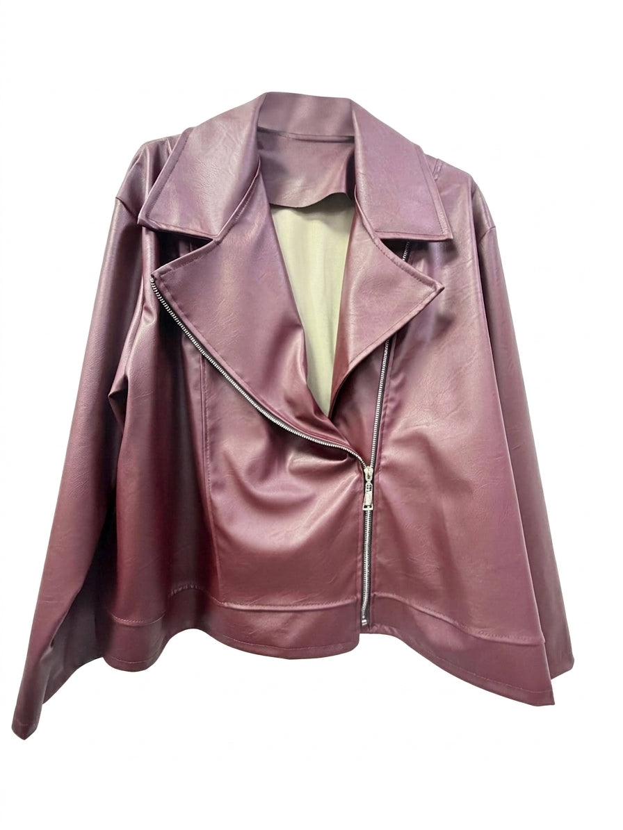 Giacca ecopelle donna taglie comode curvy