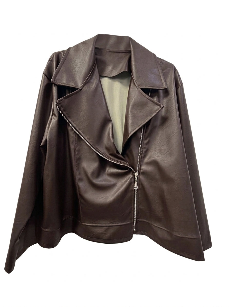Giacca ecopelle donna taglie comode curvy