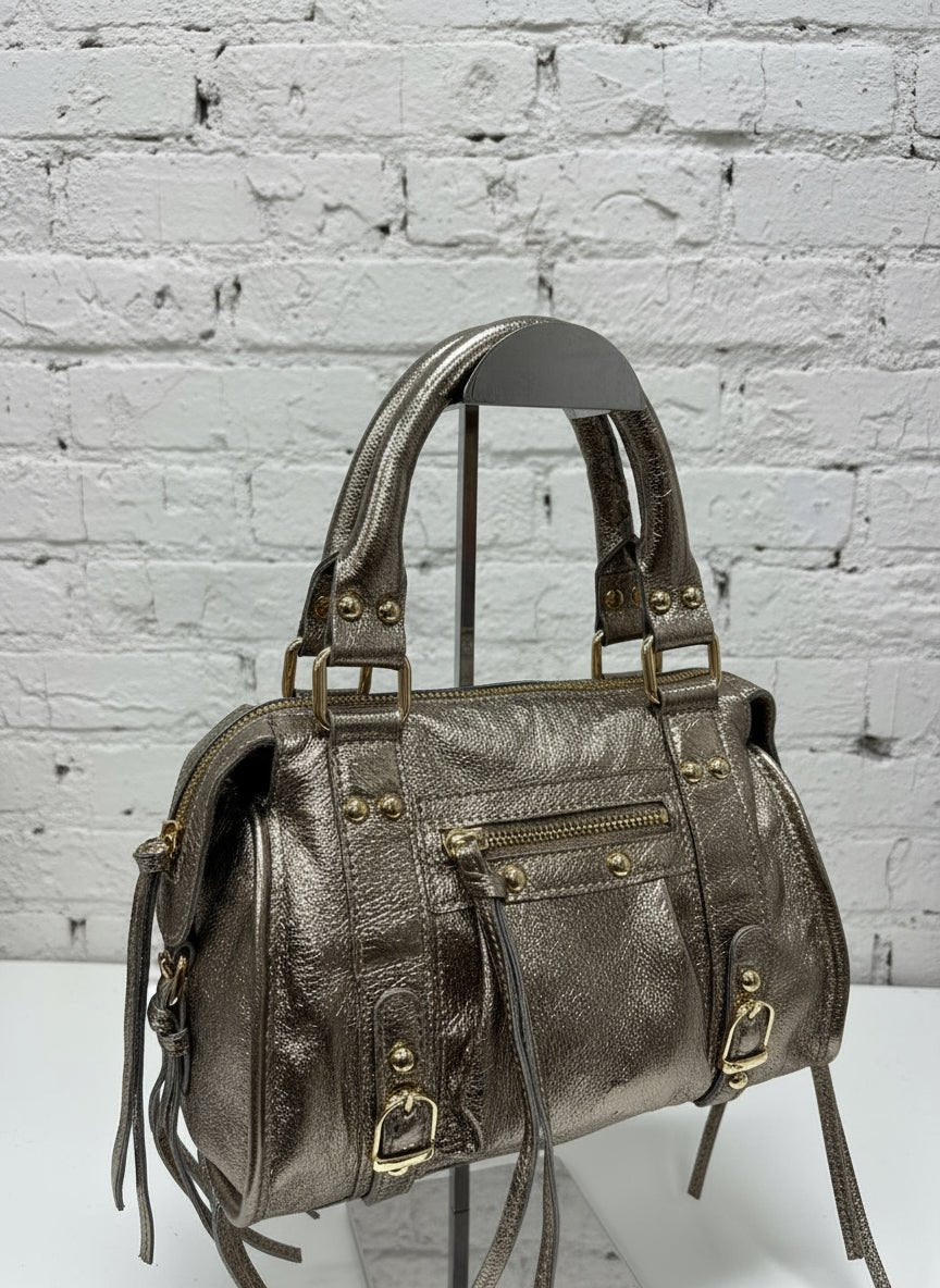 City bag media vera pelle satinata - Prima Fila Moda Curvy