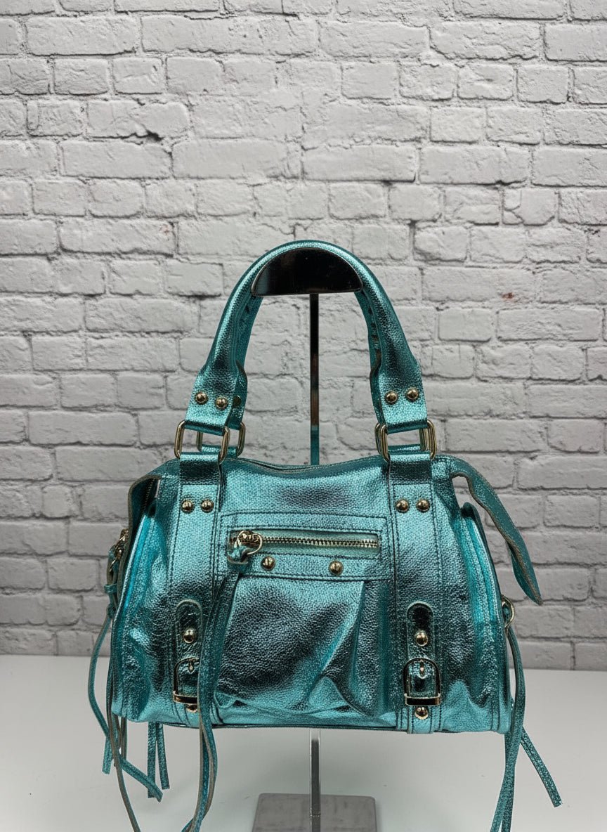 City bag media vera pelle satinata - Prima Fila Moda Curvy
