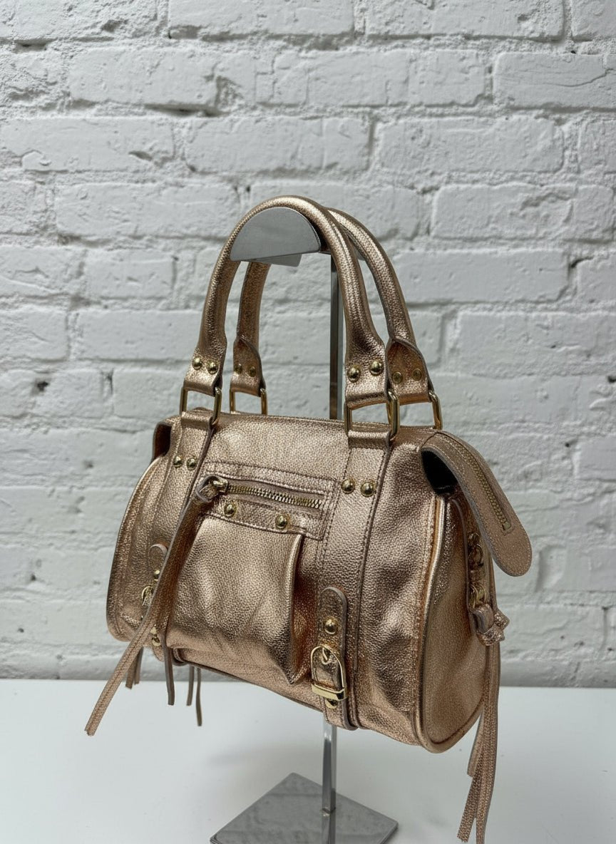 City bag media vera pelle satinata - Prima Fila Moda Curvy