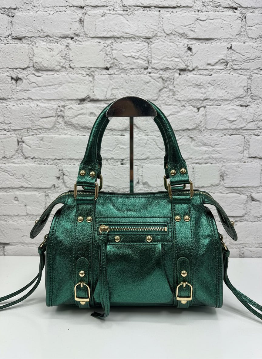 City bag media vera pelle satinata - Prima Fila Moda Curvy