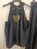 Collana Cleopatra boho made in Italy multistrato oro e nero - Prima Fila Moda Curvy