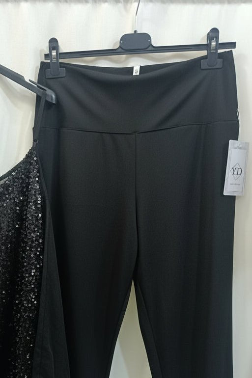 Coordinato Maxi top paillettes sbrilluccico curvy e Pantalone Lycra con fascione - Prima Fila Moda Curvy
