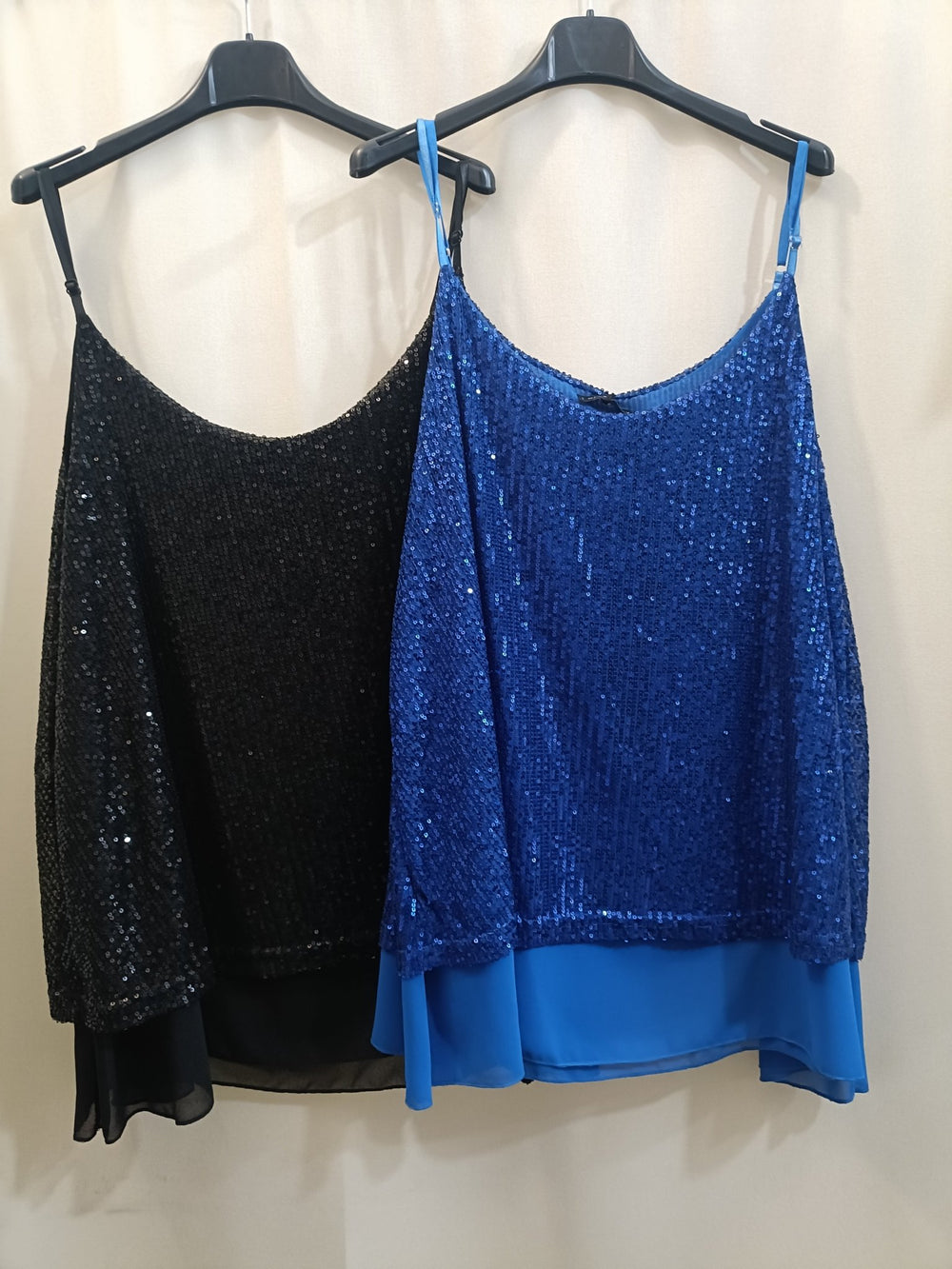 Coordinato Maxi top paillettes sbrilluccico curvy e Pantalone Lycra con fascione