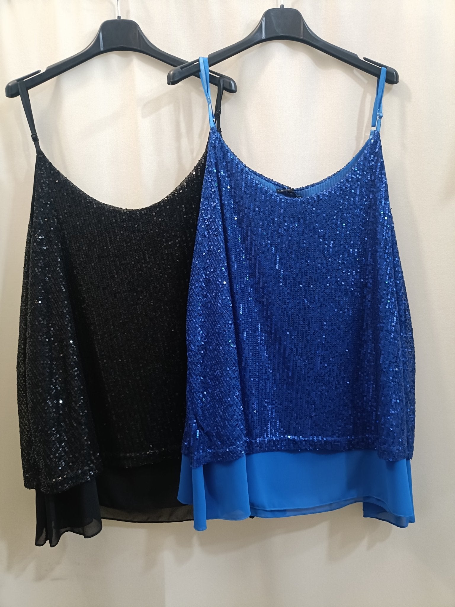 Coordinato Maxi top paillettes sbrilluccico curvy e Pantalone Lycra con fascione - Prima Fila Moda Curvy