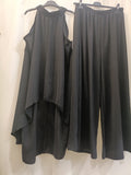 Coordinato nero con fiocco curvy taglie comode - Prima Fila Moda Curvy