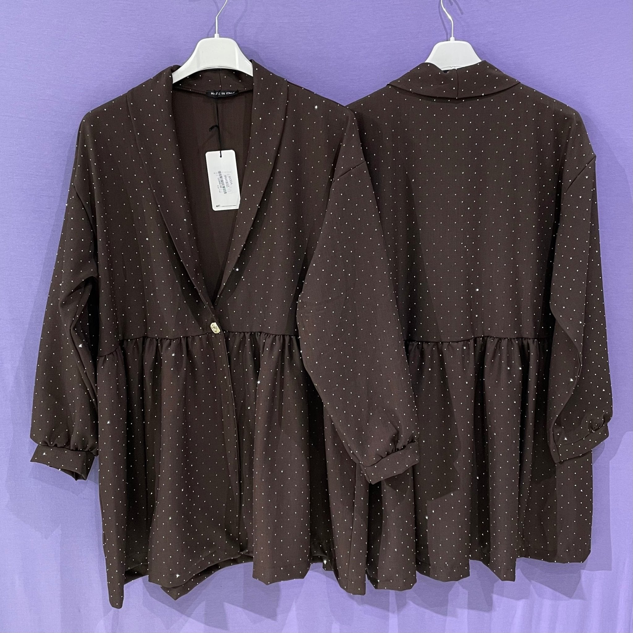 Giacca monopetto brillantini curvy - Prima Fila Moda Curvy