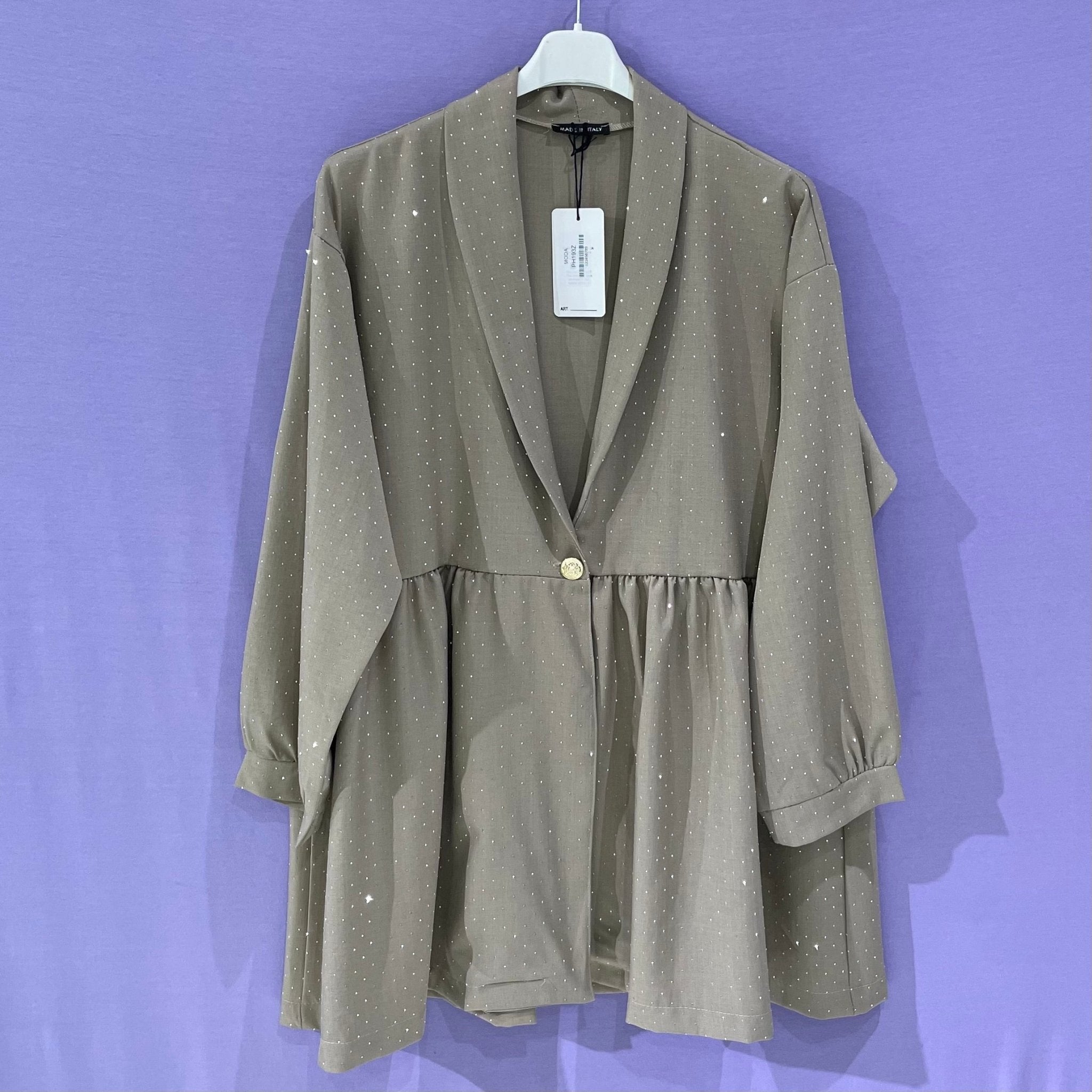 Giacca monopetto brillantini curvy - Prima Fila Moda Curvy