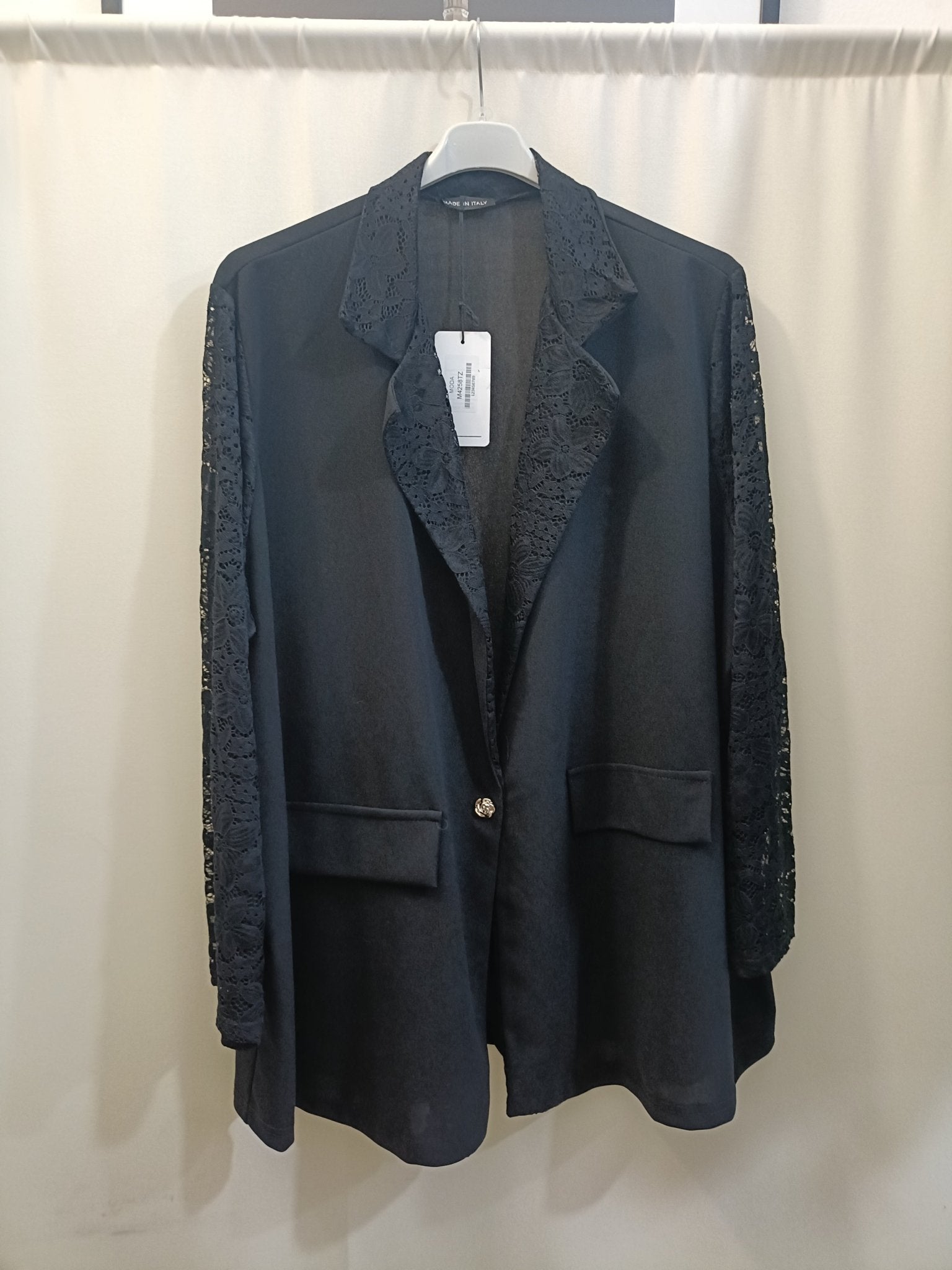Giacca Oversize maniche in pizzo curvy vestibilità 3XL 5XL - Prima Fila Moda Curvy