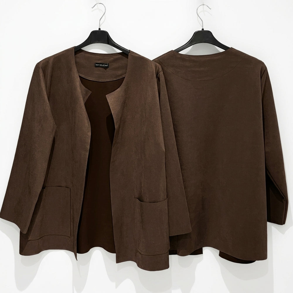 Giacca coreana scamosciata curvy