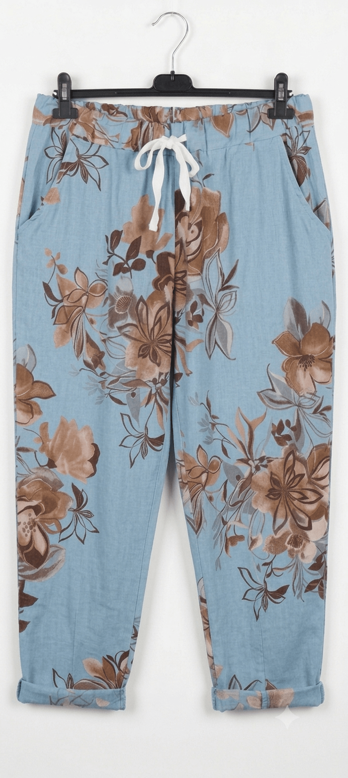 Jeansetto magico laccio stampa floreale - Prima Fila Moda Curvy