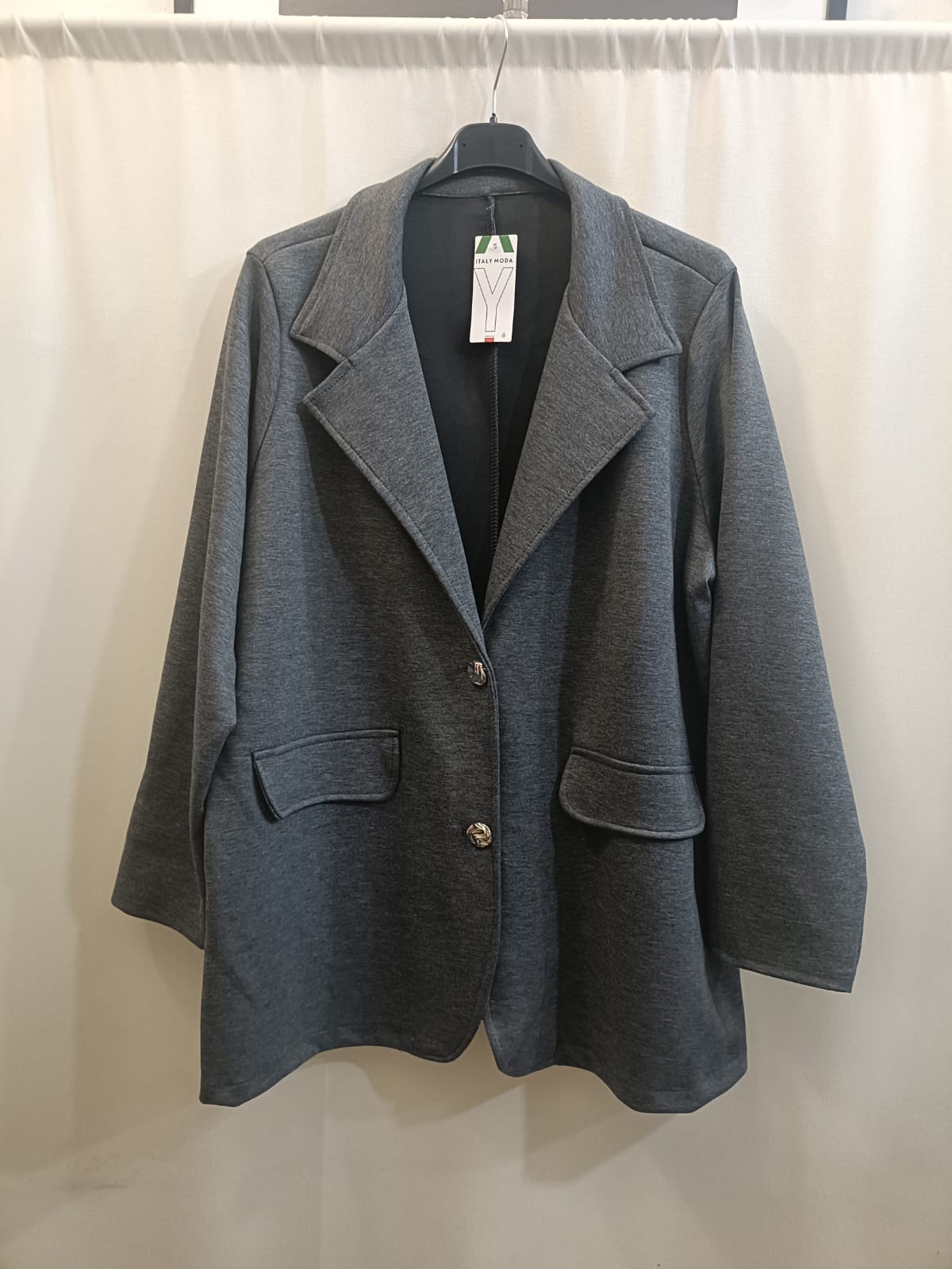Maxi blazer bottoni gioiello curvy - Prima Fila Moda Curvy