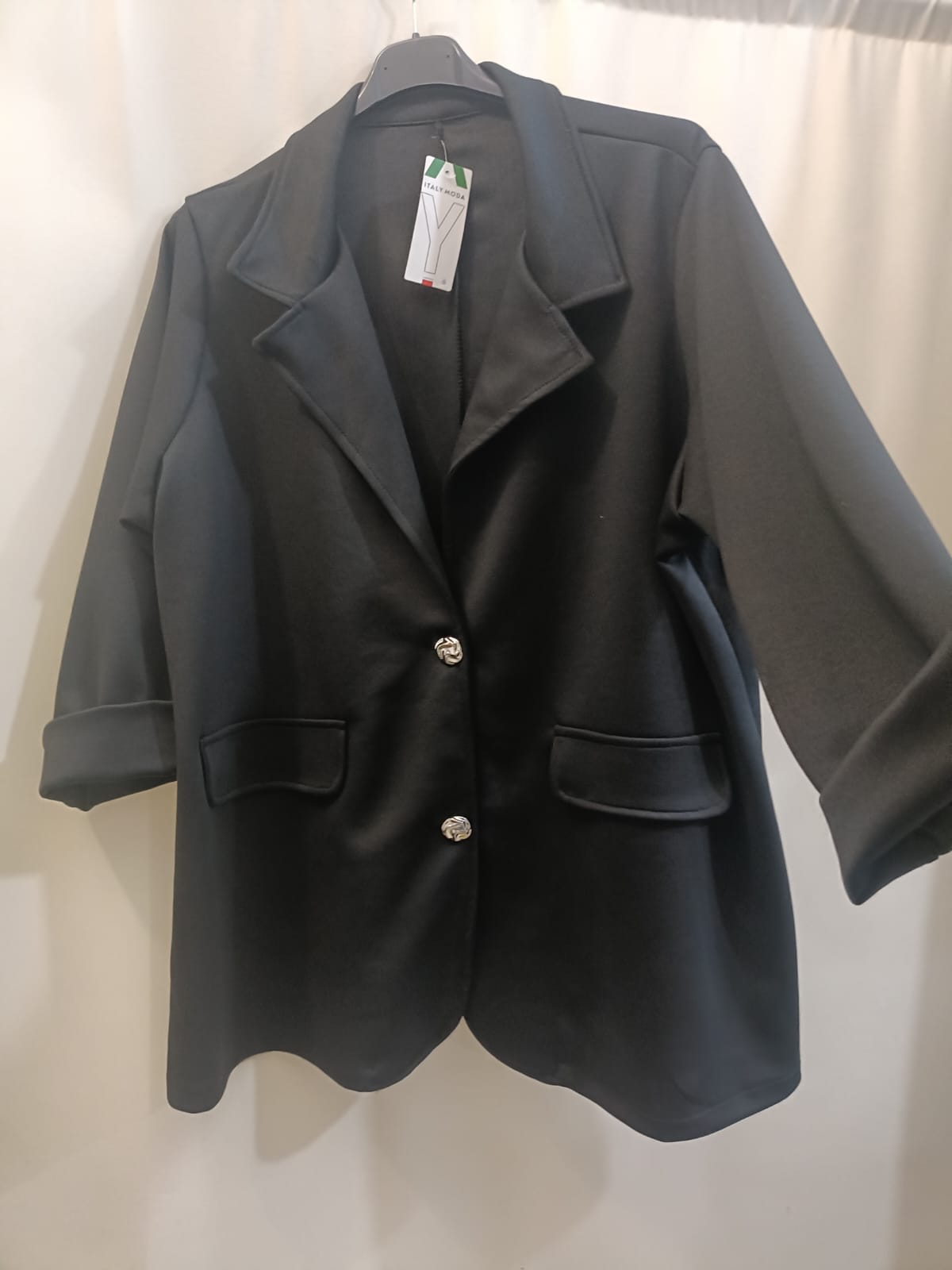 Maxi blazer bottoni gioiello curvy - Prima Fila Moda Curvy