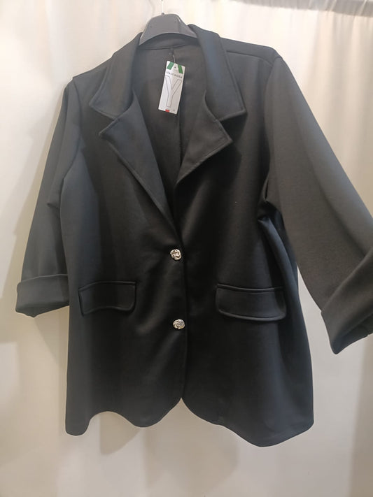 Maxi blazer bottoni gioiello curvy - Prima Fila Moda Curvy