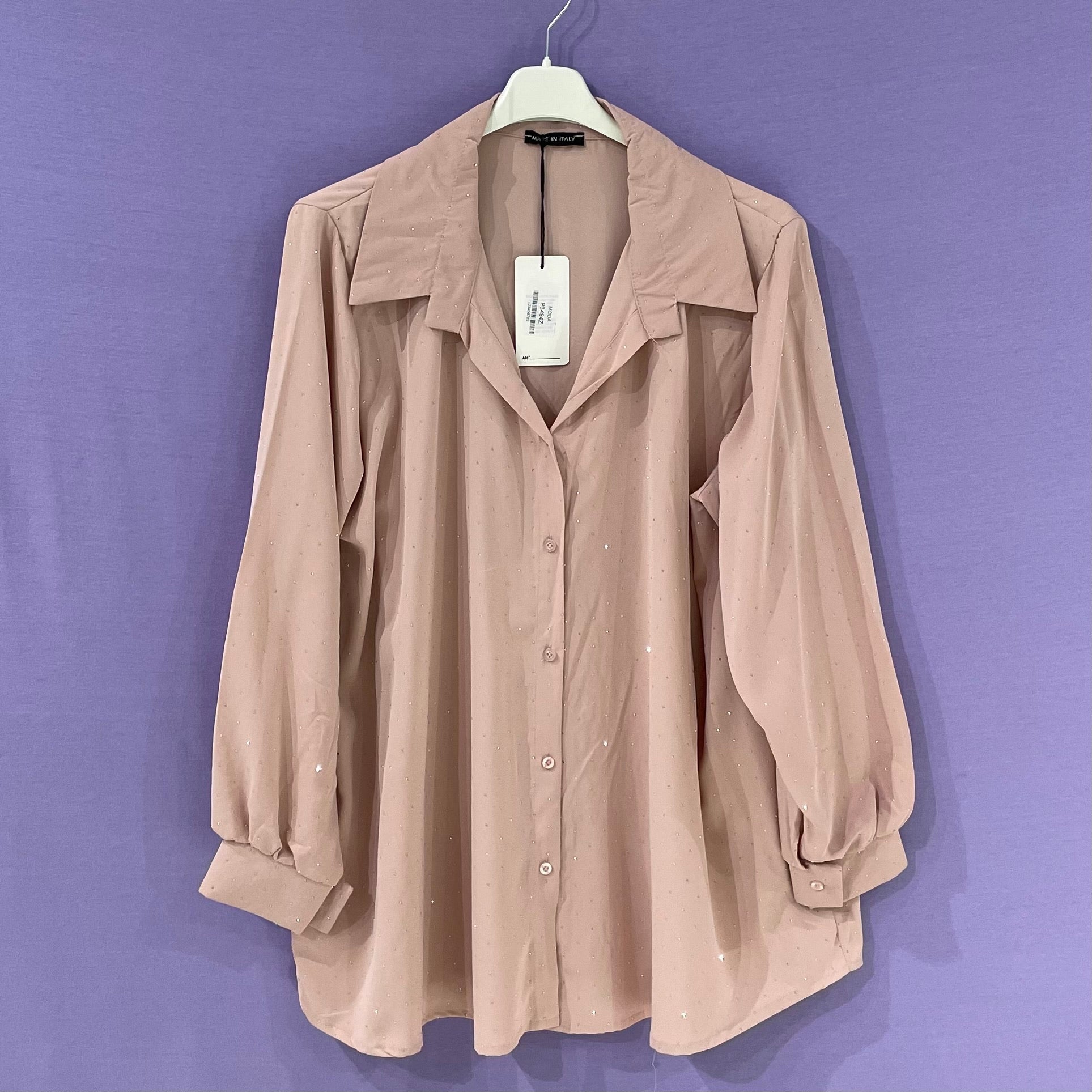 Maxi Camicia brillantini curvy - Prima Fila Moda Curvy