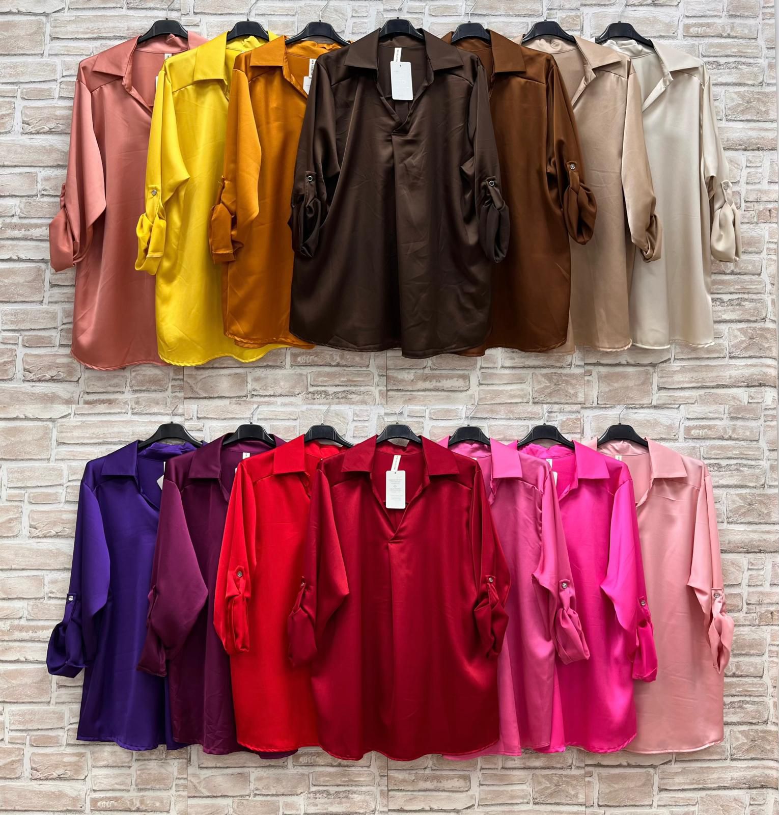 Maxi camicia raso donna curvy - Prima Fila Moda Curvy