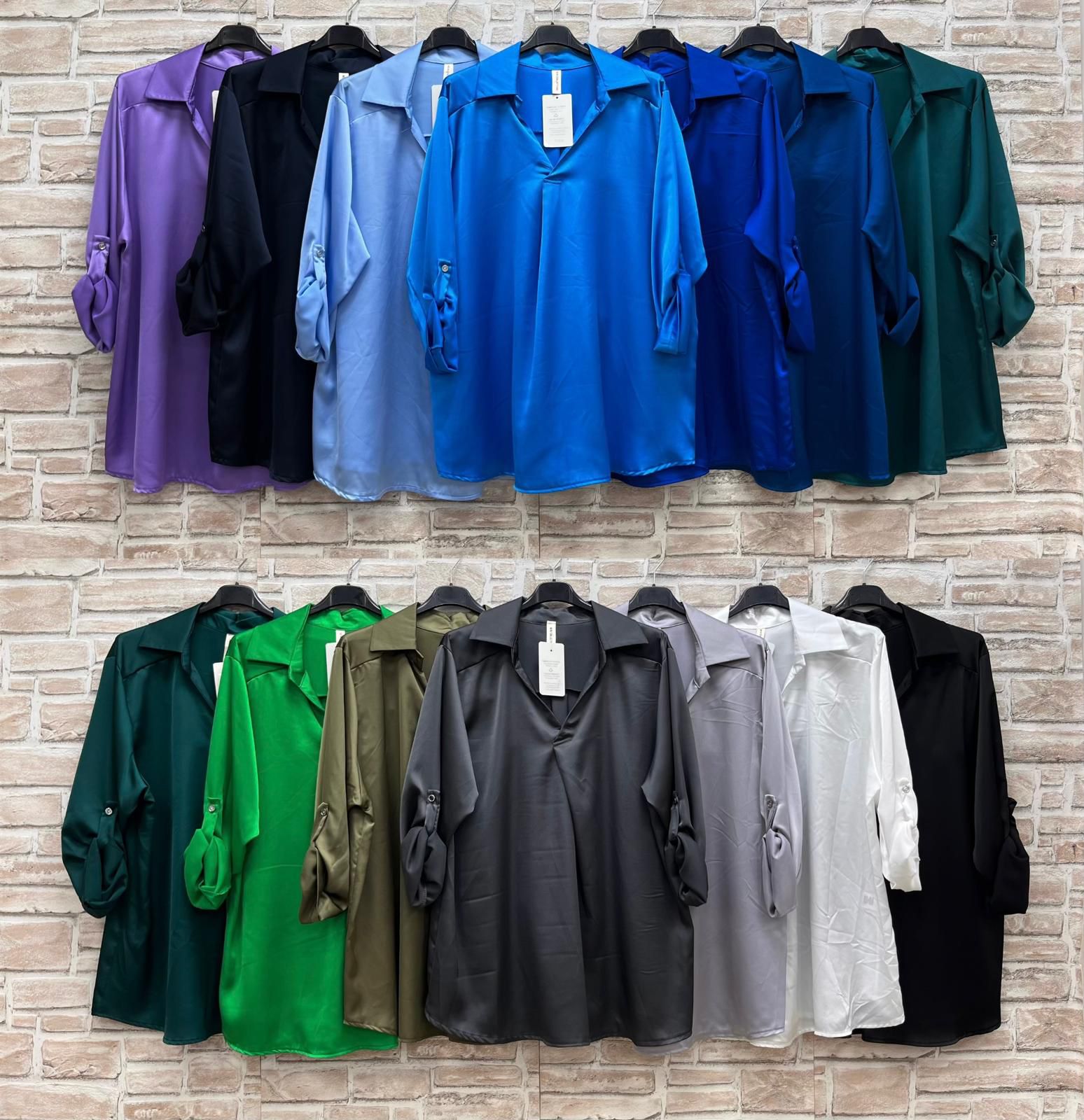 Maxi camicia raso donna curvy - Prima Fila Moda Curvy