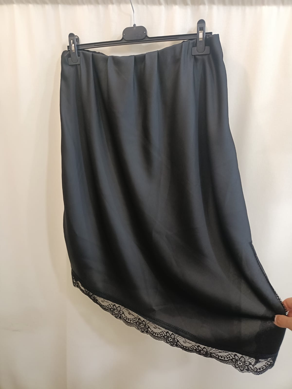 Maxi Gonna Raso e pizzo taglie comode - XL 4XL - Prima Fila Moda Curvy