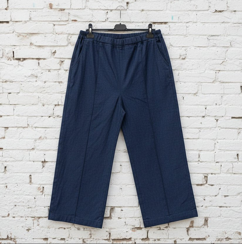 Maxi jeans gamba palazzo elasticizzato curvy - Prima Fila Moda Curvy