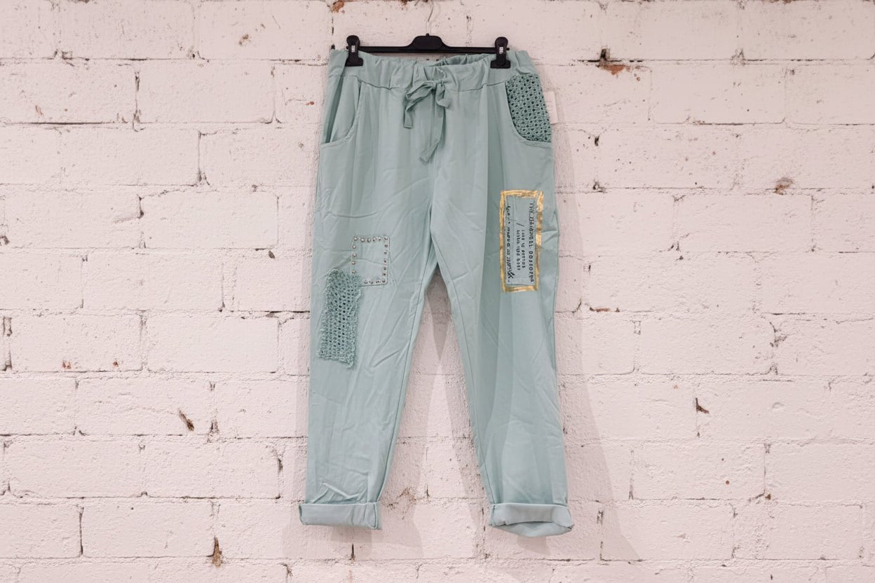 Maxi jeansetto applicazioni macramè laccio curvy - Prima Fila Moda Curvy