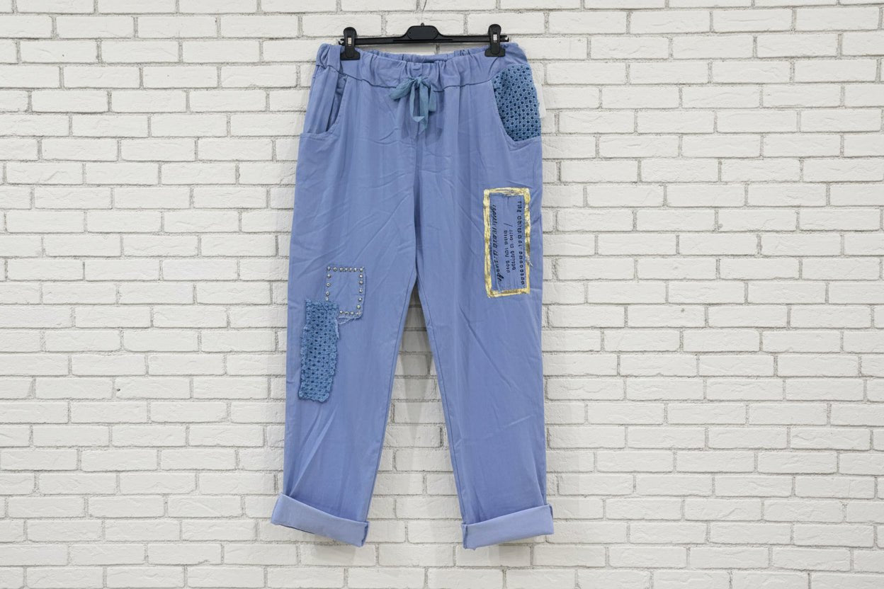 Maxi jeansetto applicazioni macramè laccio curvy - Prima Fila Moda Curvy