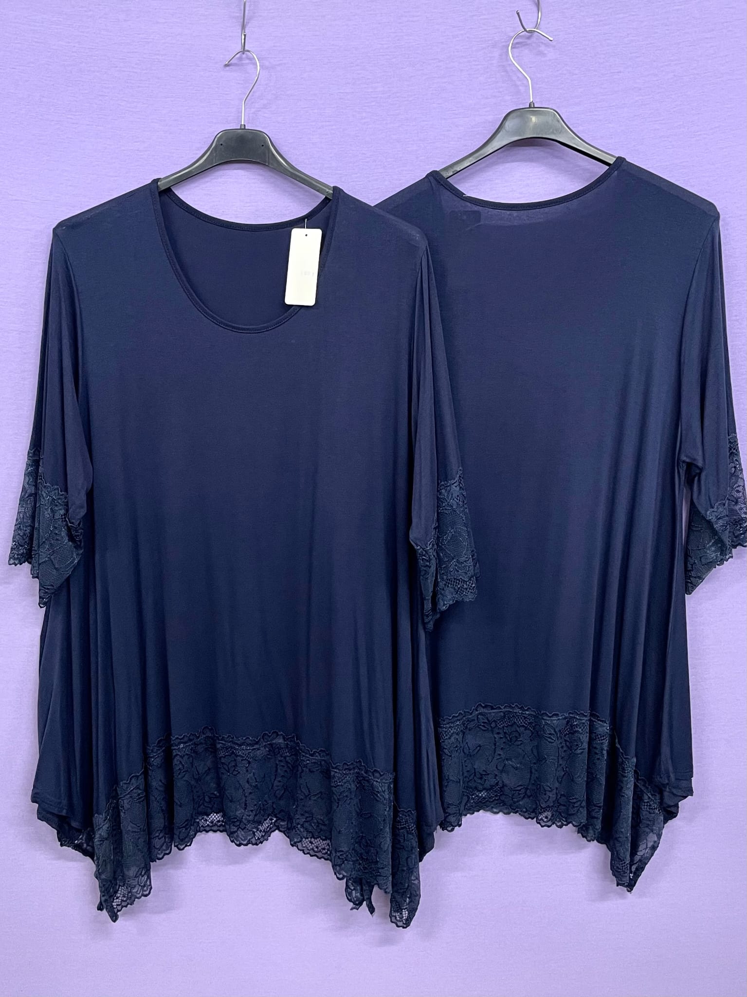 Maxi Maglia leggera in viscosa con Pizzo - Prima Fila Moda Curvy