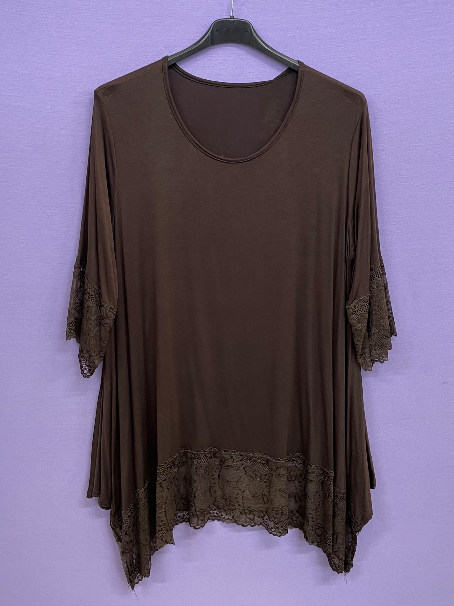 Maxi Maglia leggera in viscosa con Pizzo - Prima Fila Moda Curvy
