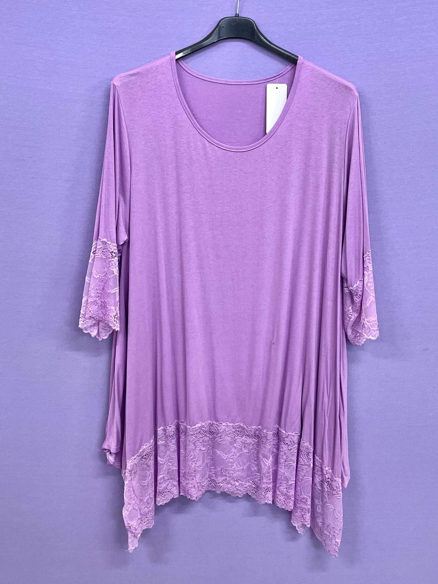 Maxi Maglia leggera in viscosa con Pizzo - Prima Fila Moda Curvy