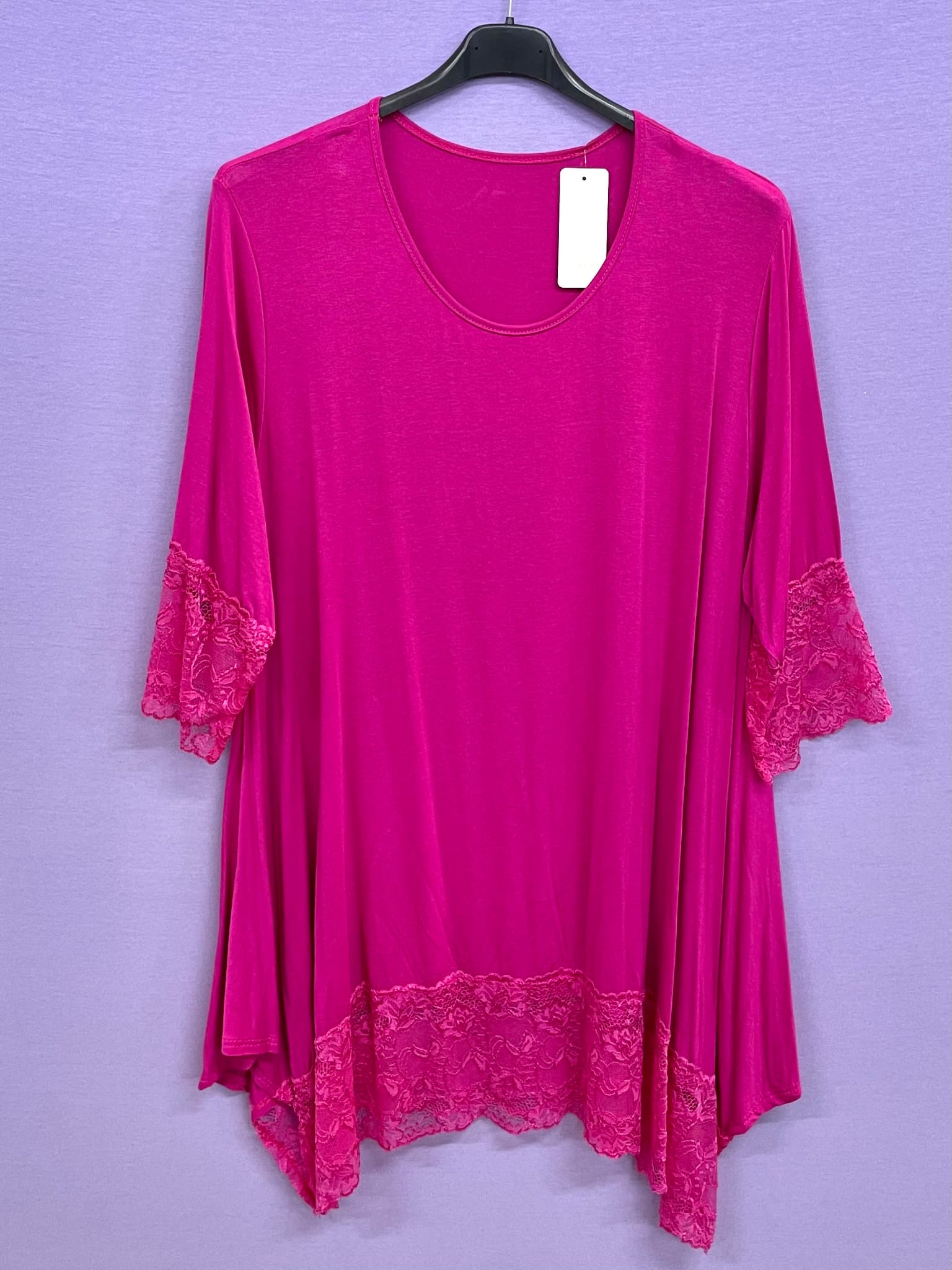 Maxi Maglia leggera in viscosa con Pizzo - Prima Fila Moda Curvy