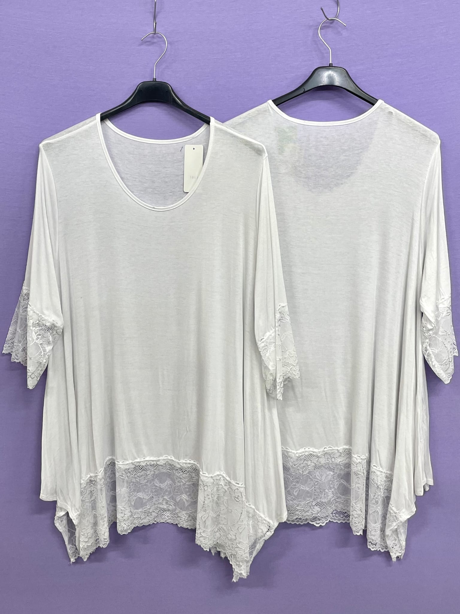Maxi Maglia leggera in viscosa con Pizzo - Prima Fila Moda Curvy