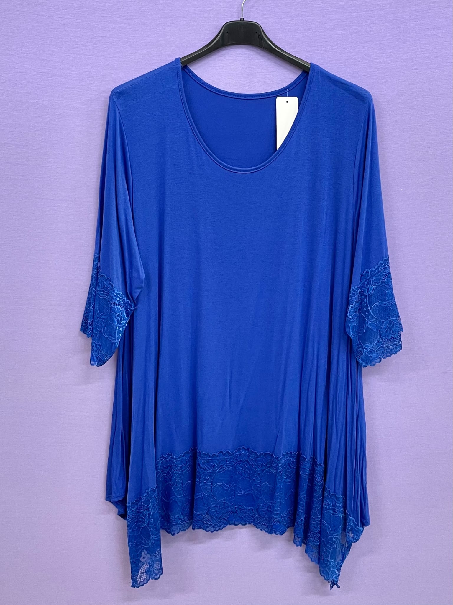 Maxi Maglia leggera in viscosa con Pizzo - Prima Fila Moda Curvy
