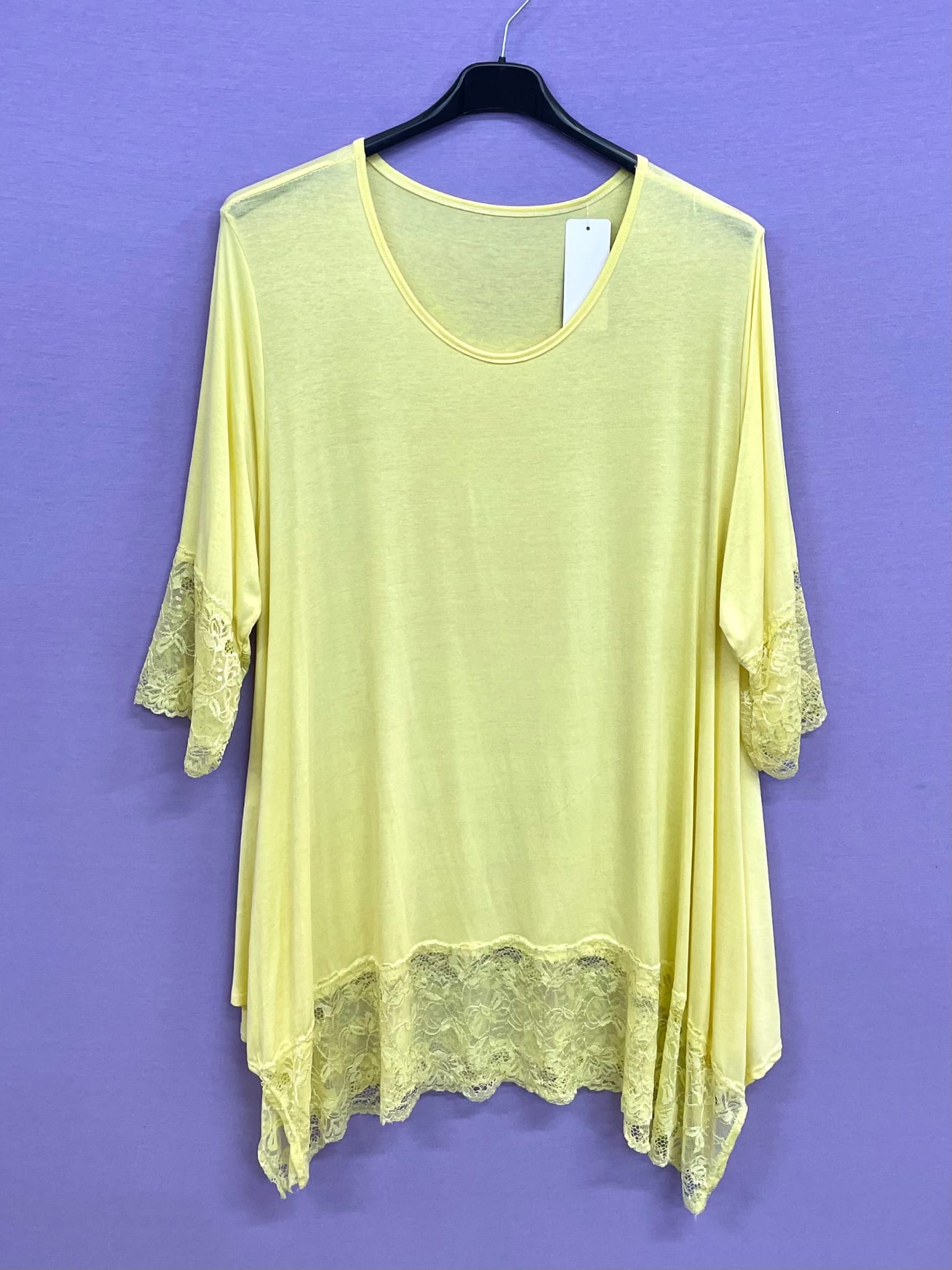 Maxi Maglia leggera in viscosa con Pizzo - Prima Fila Moda Curvy