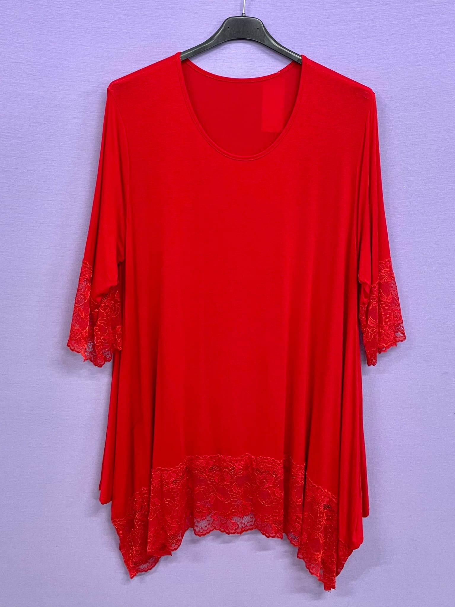 Maxi Maglia leggera in viscosa con Pizzo - Prima Fila Moda Curvy