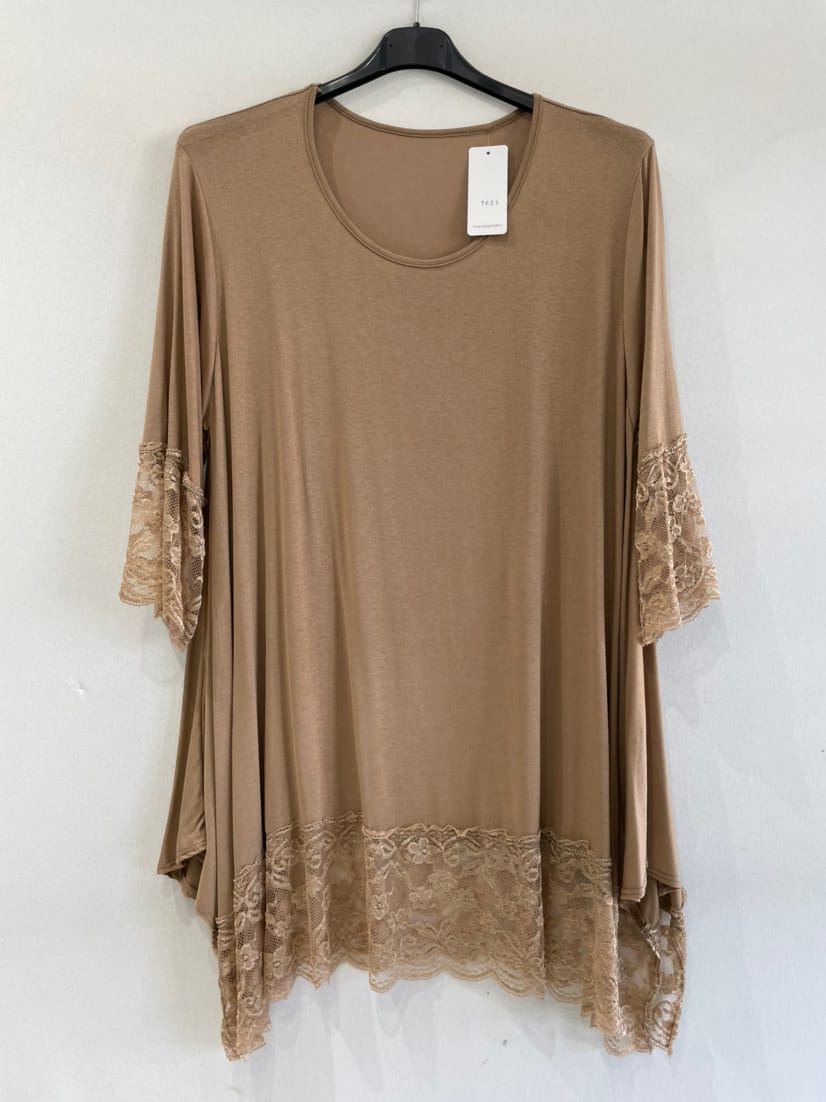 Maxi Maglia leggera in viscosa con Pizzo - Prima Fila Moda Curvy